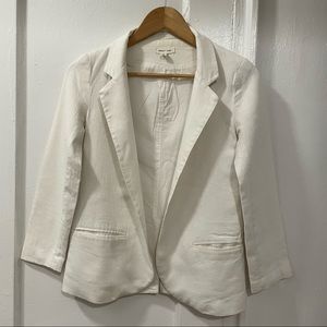 Silence + Noise White Linen Blazer